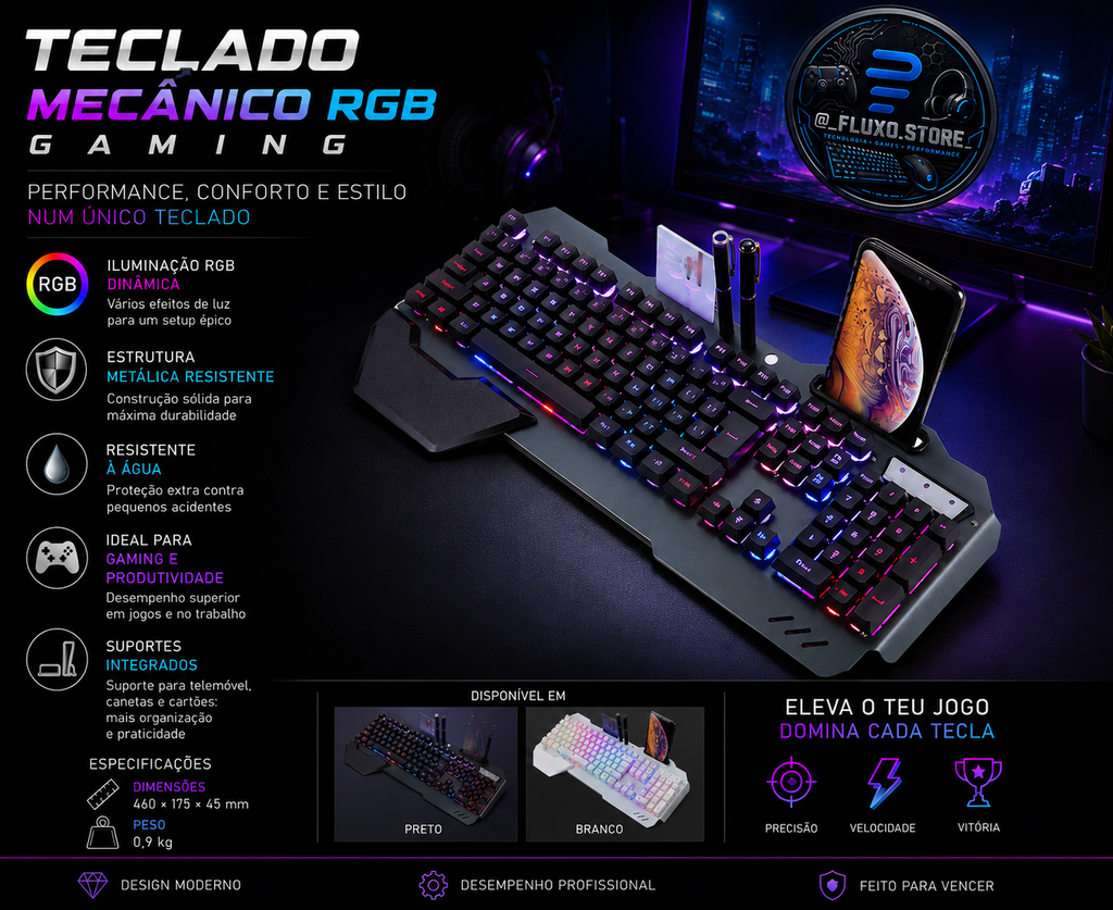 🎮⌨️ TECLADO MECÂNICO RGB GAMING
