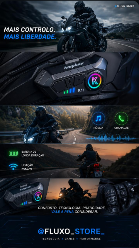 🛵Intercomunicador Bluetooth para Capacete de mota🏍️